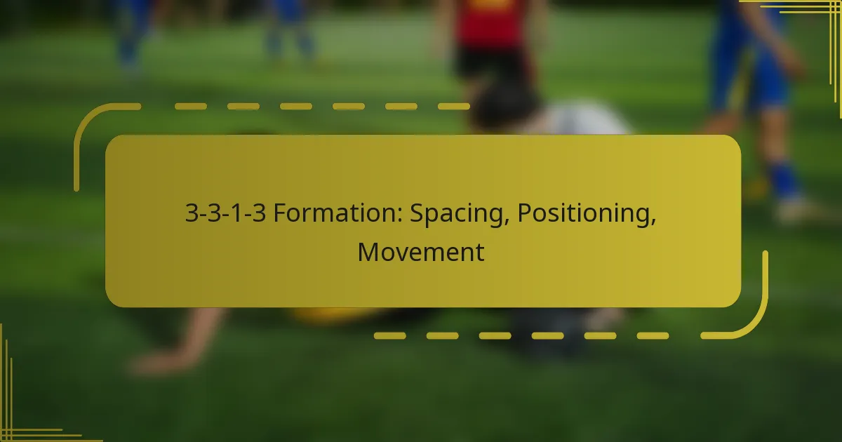 3-3-1-3 Formation: Spacing, Positioning, Movement