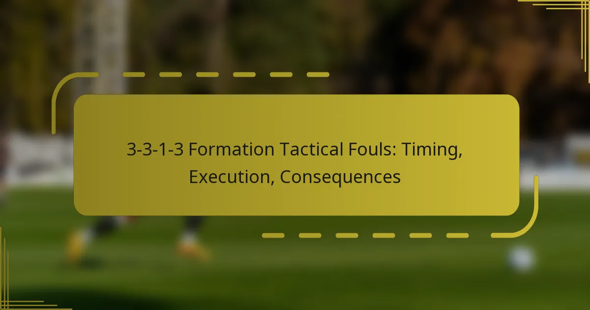 3-3-1-3 Formation Tactical Fouls: Timing, Execution, Consequences