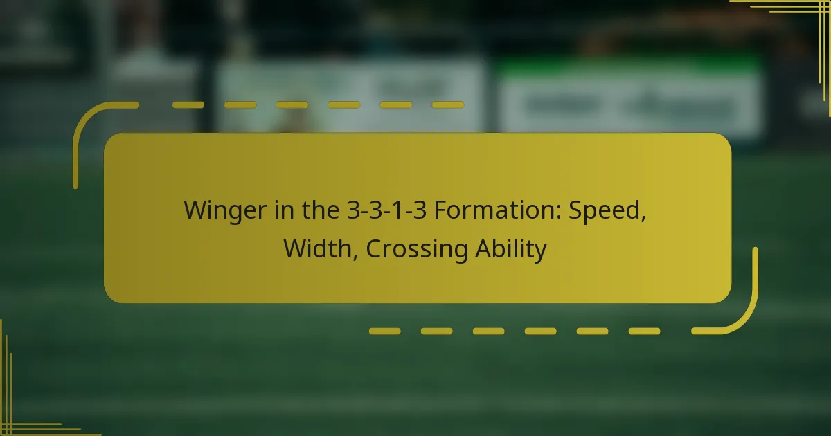 Winger in the 3-3-1-3 Formation: Pace, Width, Crossing ability