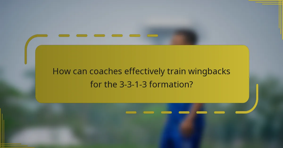 How can coaches effectively train wingbacks for the 3-3-1-3 formation?
