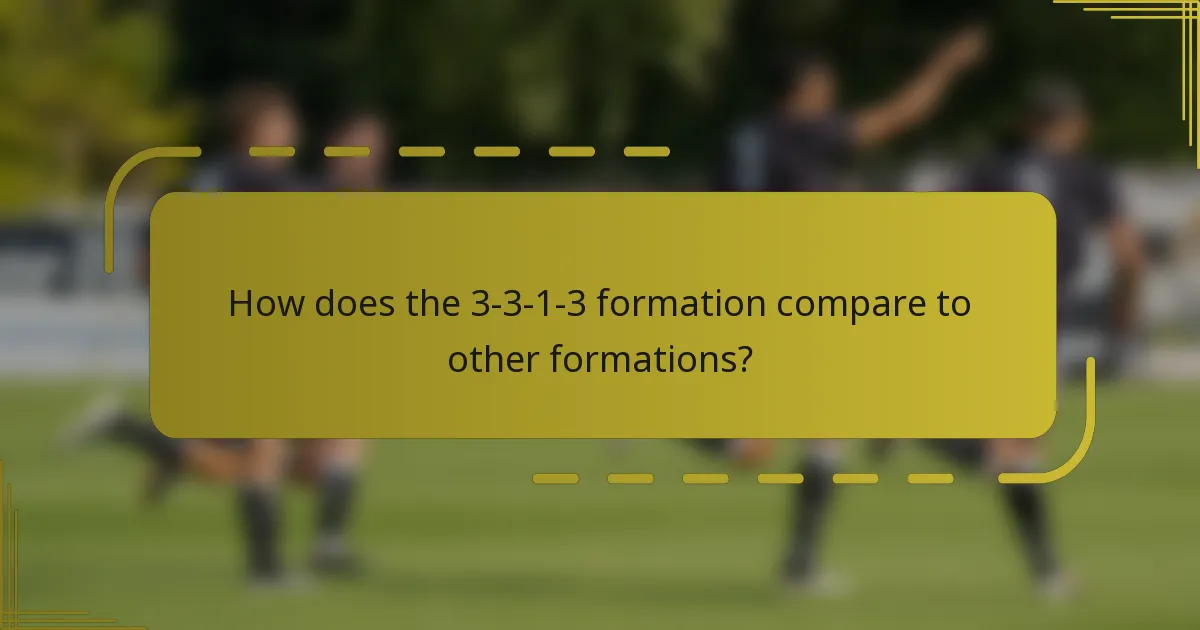 How does the 3-3-1-3 formation compare to other formations?