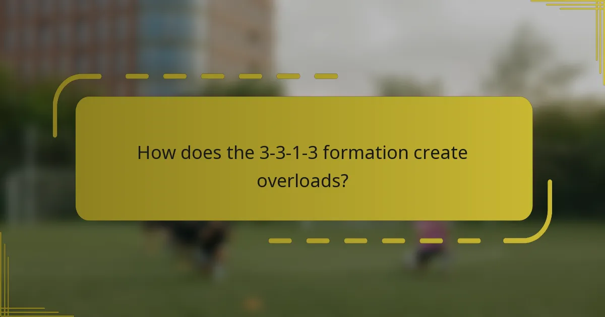 How does the 3-3-1-3 formation create overloads?