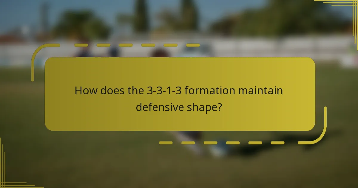 How does the 3-3-1-3 formation maintain defensive shape?