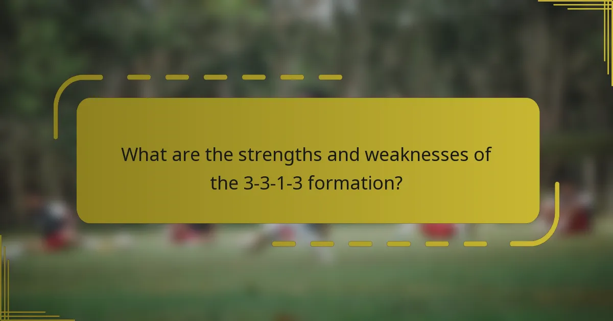 What are the strengths and weaknesses of the 3-3-1-3 formation?