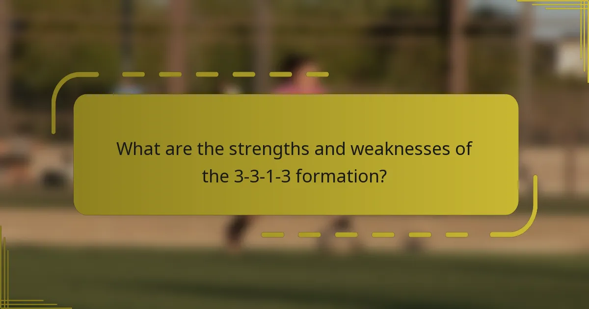 What are the strengths and weaknesses of the 3-3-1-3 formation?
