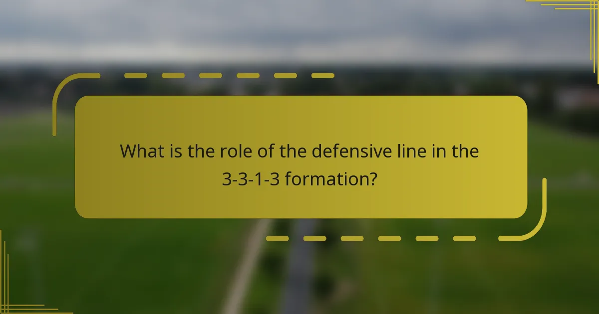 What is the role of the defensive line in the 3-3-1-3 formation?